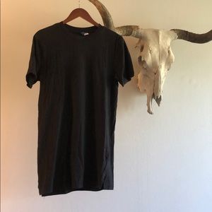 Extra long black tee shirt